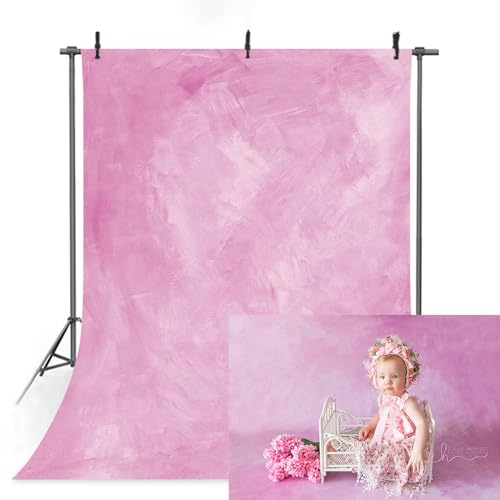 5x7ft Pink Blush Color Vintage Abstract Textured Photo Backdrop, Thick Polyester Fabric, For Kids Adults Maternity, Birthday, Wedding, Solid Art Portraits Photography Props Backgrounds