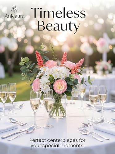 17PCS Artificial Pink Peony Flower Bouquet, Faux Spring Silk Floral Arrangements Peonies Cemetery Flowers Bouquets with Fake Stems for Vase, Wedding, Party, Grave, Table Centerpieces