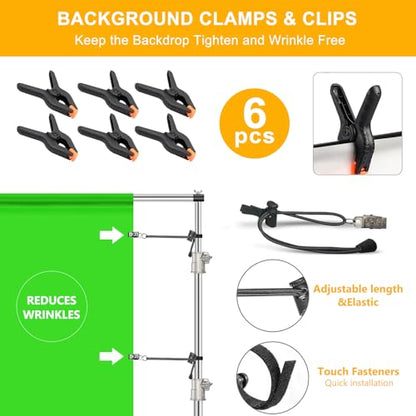 Photo Backdrop Stand 8.5 x10Ft Stainless Steel Heavy Duty Back Drop Adjustable Stand with Clamps Clips Carry Bag, Background Support System Kit, Backdrop Frame for Photography, Party, Wedding - size: 8.5 x 10 Ft