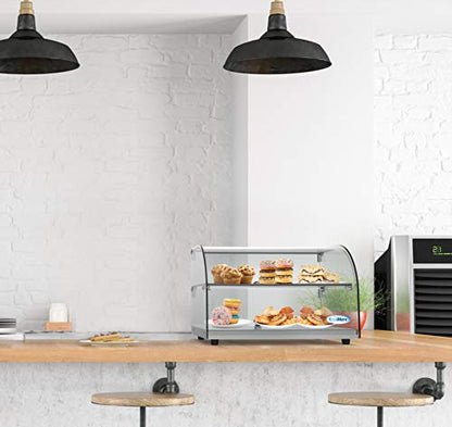 KoolMore - DC-2C 22" Commercial Countertop Bakery Display Case with Front Curved Glass and Rear Door - 1.5 cu. ft. - size: 22 in. - 2 Shelves