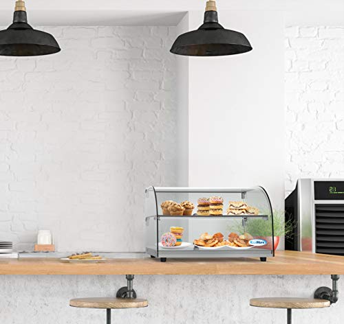 KoolMore - DC-2C 22" Commercial Countertop Bakery Display Case with Front Curved Glass and Rear Door - 1.5 cu. ft. - size: 22 in. - 2 Shelves