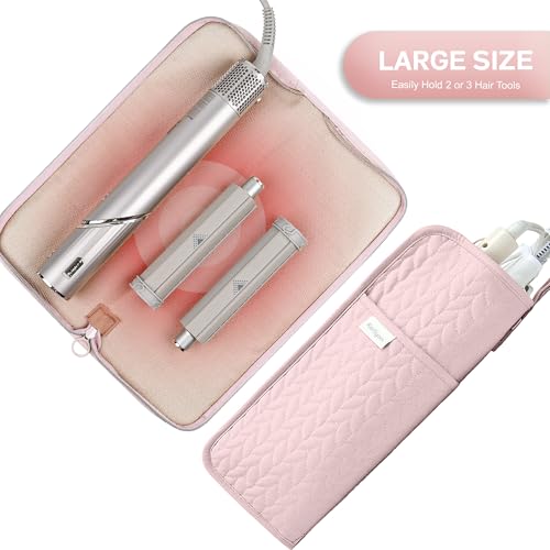 KarSyon Hot Tools Organizer Heat Resistant Mat Case Hair Tools Holder Travel Bag Portable Hair Styling Tools Cover Pouch for Curling Iron,Flat Iron,Hair Straightener (Pink) - color: Pink