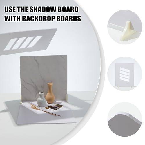 BEIYANG 4PCS 16x16 Inch Backdrop Boards and 1PCS 15x19 Inch Window Shadow Pane, Perfect Backdrop Kit for Small Product Such as Food Drink Make-up Flower, Durable Waterproof - color: 4 Patterns + Shadow Pane 16x16