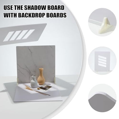 BEIYANG 4PCS 16x16 Inch Backdrop Boards and 1PCS 15x19 Inch Window Shadow Pane, Perfect Backdrop Kit for Small Product Such as Food Drink Make-up Flower, Durable Waterproof - color: 4 Patterns + Shadow Pane 16x16