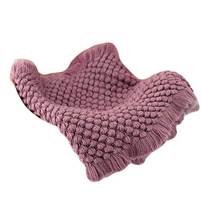 Zeroest Baby Photography Props Basket Braid Wool Wrap Newborn Photo Shoot Baskets Filler Posing Stuffer Background Blanket (Cmeo Brown) - color: Cmeo Brown