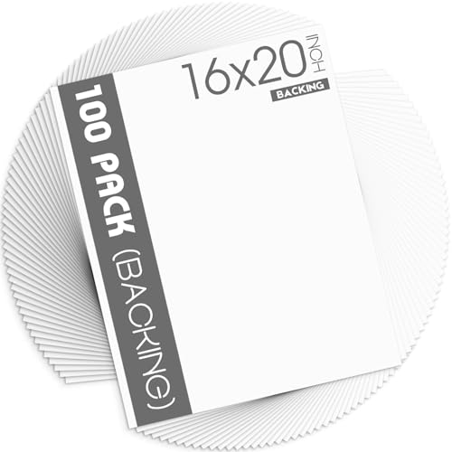 Mat Board Center, 100 Pack 16x20 White Backing Matte Boards, 4-ply Thickness Backer Boards for Frames, Photos, Prints, Arts and More - color: 100 Pack, size: 16x20