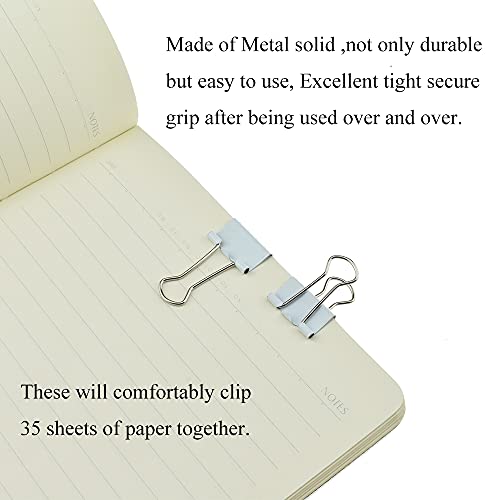 HAHIYO Binder Clips Paper Clamps Spring Steel Sturdy Small 0.75 inches Width 0.2 Inch Capacity No Sharp Edges Heavy Duty Tight Grip Reusable White Metal Bright Finish for Home Office School 30 Pack - size: White0.75in-30P