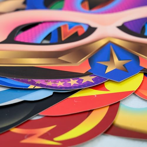 Wonder Woman and Other Superheroes Cityscape Photography Backdrop, Studio Props & Mask. Great as Super Hero City Photo Booth Background – Girl Birthday Party & Event Decorations - size: 4.5*6.0 feet