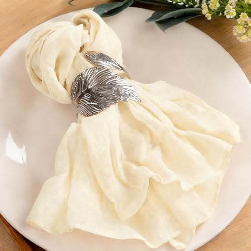 MLMC 40 Pack Cheesecloth Napkins Bulk Beige Reusable Napkins 21"x21" Cream Boho Dinner Cloth Napkins in Bulk for Bridal Shower Baby Shower Events Decor - color: Beige Cream, size: 21" x 21" (Set of 40)