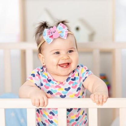 Bunny Hair Bow Pink Rabbit Bowknot Ribbon Easter Spring Hair Accessories 1PC Headband for Baby Girls - color: 1PC Headband