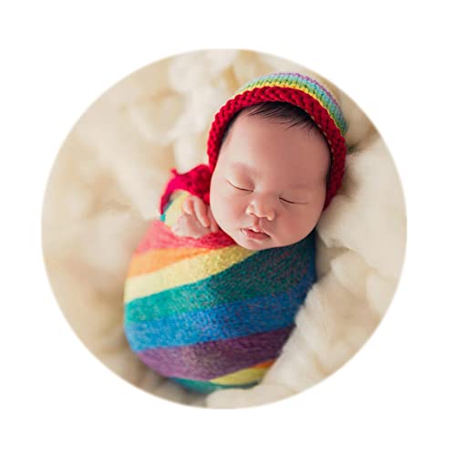 Coberllus Newborn Baby Photo Props Wrap Cloth Blanket Swaddle for Boys Girls Photography Shoot (Multi) - color: Multicolor