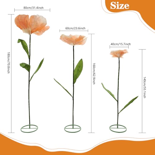 Giant Flowers for Decoration, 5.9ft Large Artificial Flower for Wedding Reception Birthday Halloween Party Background Baby Shower Shop Window Display Photography Props Home Décor (Champagne) - color: Champagne
