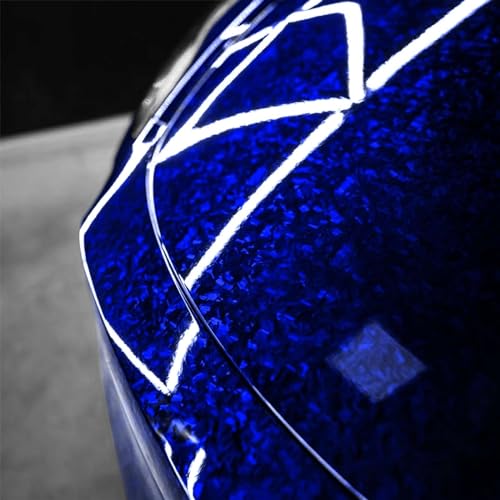 12"x60" (1FTx5FT) Royal Blue PET Marble Forged Carbon Fiber Textured Gloss Vinyl Wrap Auto Car Sticker Decal Film Sheet Bubble Free Air Release Technology with Tool Kit - color: Royal Blue, size: 12"x60" (1FTx5FT)