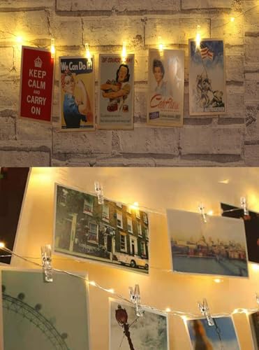 100pcs Photo Clips Mini Transparent Plastic Clear Paper Clips Mini Clothes Pins for Photos String Fairy Lights (100)