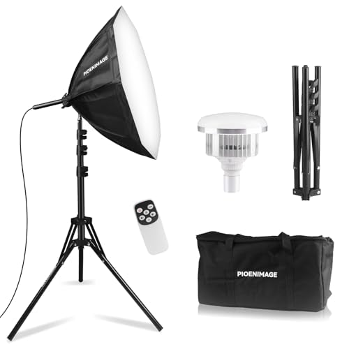 Softbox Lighting Kit, Softbox Photography Lighting Set with 21.6in x 21.6in Octagonal Softbox, Light Tripod, 85W 2700K-6500K LED Bulb, Remote, Studio Lights for Photography, Video Recording - color: 1 Pc 21.6x21.6in Octagonal Softbox Set