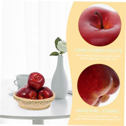 Homoyoyo 3pcs Artificial Red Delicious Fruit Models Lifelike Fake Photography Props for Home Decoration Table Centerpieces and Event Styling and Realistic Design