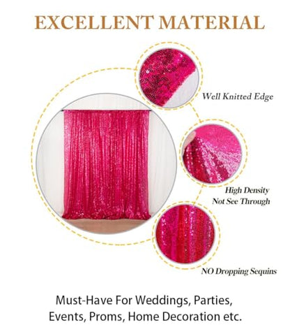ShinyBeauty 7FTx7FT Fuchsia Sequin Backdrop Wedding/Baby Shower/Birthday Hot Pink Shimmer Fabric Backdrop - color: Hot Pink, size: 7FTx7FT