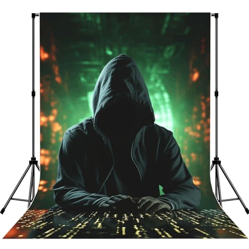 Hacker Attack Backdrop Background for Photography 5x7ft Photobooth Professional Photo Backdrop Curtains Video Photography Studio Photo Backgrounds Banner Booth Background Screen Parties - color: Hacker Attack