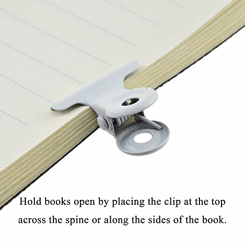 HAHIYO 0.87inch White Bulldog Clips Metal File Hinge Binder Clips Clamps Save Space Strong Spring Jaws Rock Solid Grip Book Lay Flat Deburred Edge for Hang Photos Wall Grid Dog Food 30PCS - size: White-0.87in-30P
