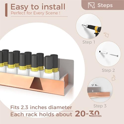 4 Pack 15 Inch Rose Gold Reflective Acrylic Shelves, Rose Gold Floating Shelves, Modern Sunglasses Essential Oil Picture Ledge Display Toy Storage Shelf - color: 15in-rose Gold Mirror