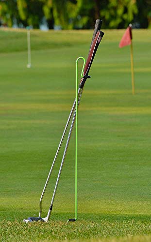 Portable Golf Club Stand by Bronwyck - Lightweight Hands-Free Golf Club Holder for Course, Practice & Driving Range - Multiple Colors - color: Neon Green