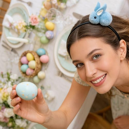 Pvoiue Easter Bunny Headband - Cute Plush Rabbit Hair Band for Women - color: Blue