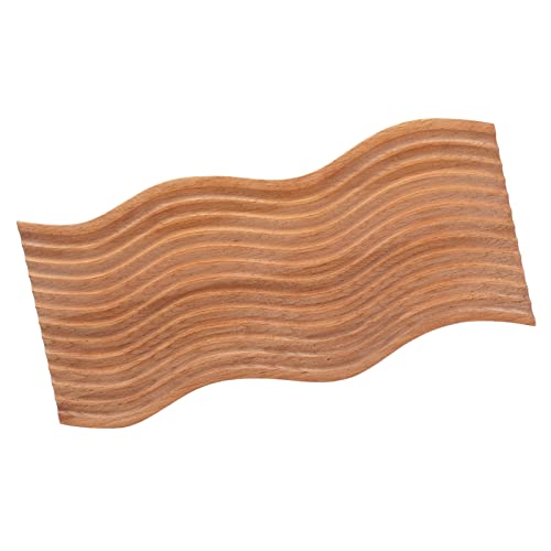 Wooden Bread Dessert Tray, Multifunction Serving Tray, Natural Beech Wood Geometric Snack Plate with Smooth Edges for Home Kitchen, Parties and Food Photography (water ripple shape) - size: 15.7"L x 7.1"W