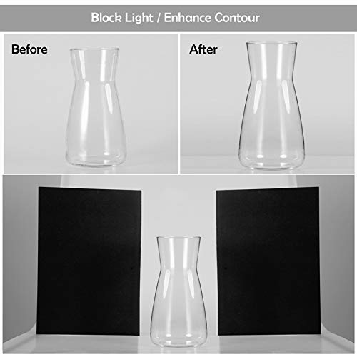 Meking 3 in 1 Photography Reflector Cardboard, 17 x 12 inches Folding Light Diffuser Board for Still Life, Product and Food Photo Shooting - Black, Silver and White, 2 Packs - size: 2Pcs A3 Black Silver White