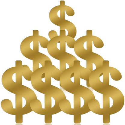 8 Pcs Dollar Themed Party Decorations 13. 4'' Glitter Dollar Birthday Decor Money Investment Bachelorette Foil Cutout for Us Dollar Sign Money Party Casino Night Supplies