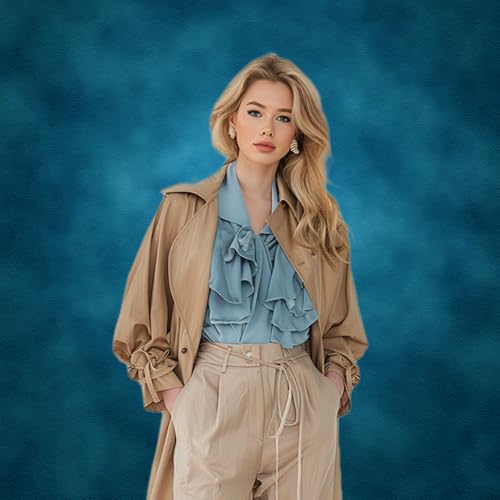 Kate 8x8ft Blue Abstract Photography Backdrop Old Master Blue Portrait Background Studio Backdrops - color: Blue, size: 8x8ft
