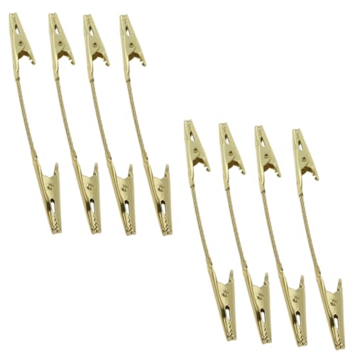 yukata Gold Double Sided Clips 4 inch Office Memo Holders Wire Alligator Clamp Metal Alligator Clips for Crafts,DIY Card,memos, Photos, Notes, menus 8PCS