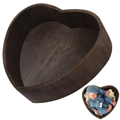 Heart Shaped Photography Props Baby Infant Photo Props Kids Baby Basket Kid Photo Posing Case Clothes Newborn Modeling Wood