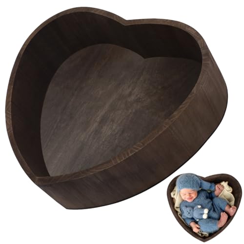 Heart Shaped Photography Props Baby Infant Photo Props Kids Baby Basket Kid Photo Posing Case Clothes Newborn Modeling Wood