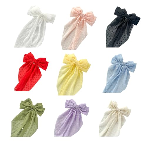 Large Bowknot Hairpin Round Dot Ribbon Hairclip for Women Spring Clip Hair Accessory Modern Styling Hair Decoration