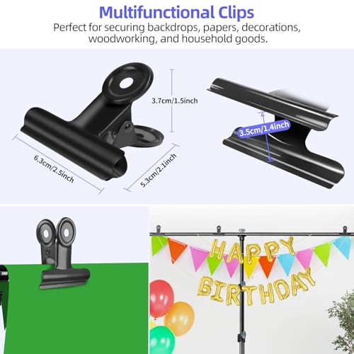 Small Backdrop Stand 3x3.3ft, Adjustable Photo Backdrop Stand Kit with 3 Clamps, Portable Background Stand Support for Parties Photoshoot, Table T-Shape Backdrop Banner Holder for Photography Paper