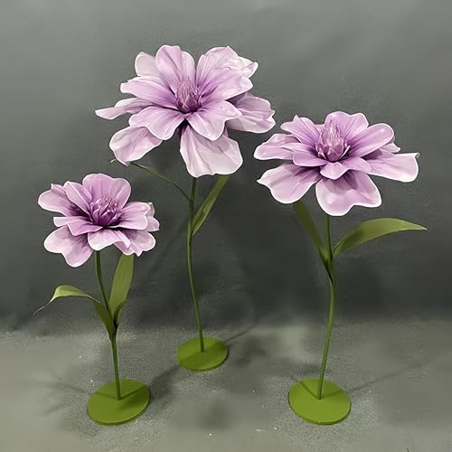 Giant Artificial Flowers, 4.6ft Large EVA Flowers Decoration for Wedding Birthday Easter Party Mother's Day Home Decor Shop Window Display Photography Props, Purple - color: E Purple