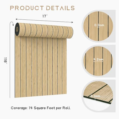VEELIKE Tan Birch Slat Wall Panels Peel and Stick 3D Wood Grain Wall Panel 17''x118'' Self Adhesive Faux Wood Panels Sound Proof Foam Slat Paneling for Accent Walls Ceiling Bedroom Living Room Renters - color: Tan Birch, size: 17''x118''