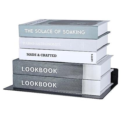 RealPlus Metal Floating Shelf Wall Mounted (12 inch x 8 inch) Heavy Duty Steel Display Shelves, Black - color: Black (Pack of 1), size: 12"W x 8"D