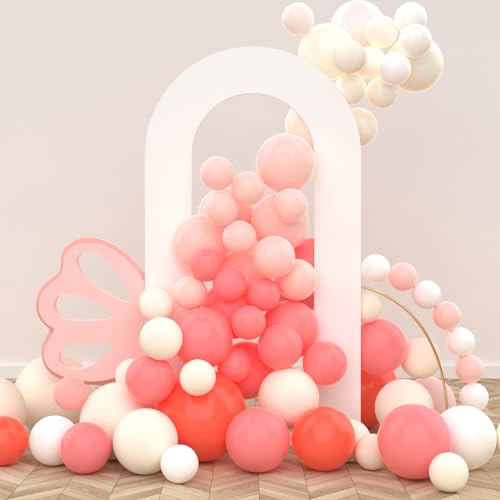 LEBENGURU Upgraded 7.2FT Open Arch Backdrop Cover, White Spandex Fitted Round Top Wedding Arches, Double-Sided U-Shaped Arch Chiara Stand Covers for Birthday Party Baby Shower Banquet Balloon Décor - color: White