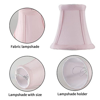EFINEHOME Mini Lamp Shade Clip On Bulb for Candelabra Bulbs- Barrel Fabric Shade ONLY for Candle Bulbs Chandelier Wall Lamp DIY Lighting Accessories (1, Pink) - color: Pink