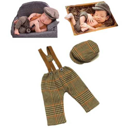 Infant Newborn Photo Outfits Props Baby Photography Crochet Romper Hat Set Monthly Boy Girl Photo Shoot Knitted Berets - color: 1 Blue White