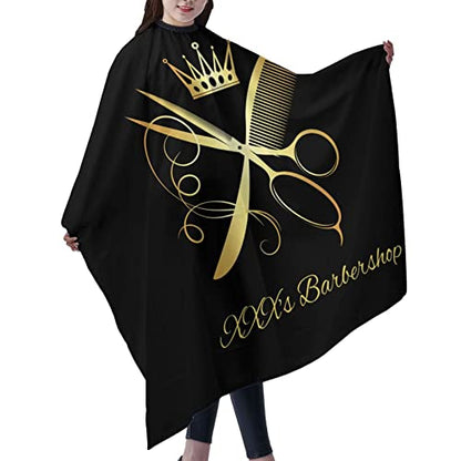 Custom Waterproof Barber Cape Personalized Text Barber Shop Salon Cape for Men Customized Hair Cutting Cape - color: Barber-01