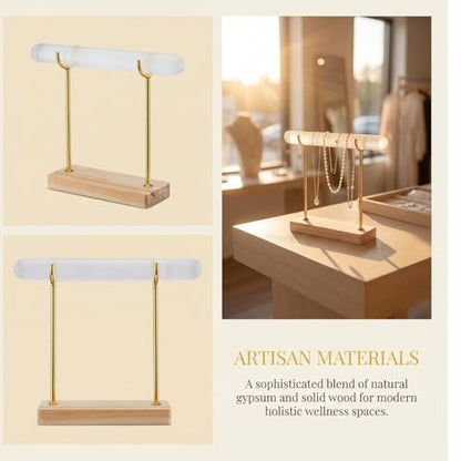 2 Pcs Plaster Bracelet Display Stand Crystal Bracelet and Bangle Display Stand Bracelet Purification Storage Rack with Wooden Base Detachable Jewelry Storage Roll for Offices,Bedrooms,Dressing Rooms