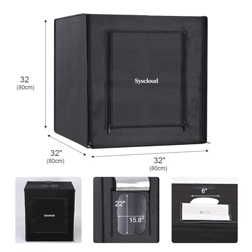 Photo Studio Light Box, 32"x32" Professional Dimmable Shooting Tent Kit with 210 LEDs Lights & 4 Color Backgrounds for Product Photography - size: 32*32inch