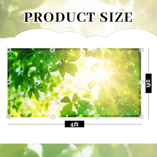 Patelai 4 x 2 Feet Fabric Fluorescent Light Cover for Ceiling Classroom Magnetic Cubicle Shade with 10 Magnets Fluorescent Light Filters for School Home Office Drop Lamp Decor(Green Leaves) - style: Green Leaves