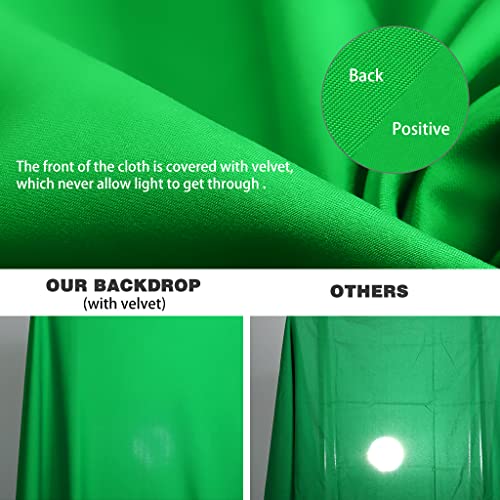10X12ft Green Screen Backdrop for Photography, LCUIRC Chromakey Polyester Collapsible Greenscreen Background for Streaming, Photography, Zoom Meeting, Video Editing, Podcasting - color: 10x12ft Green
