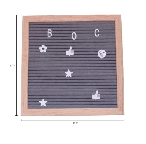 Felt Board Felt Letter Board, 10 x 10 inch Message Board Word Board Letter Board Sign Bulletin Board Letters, Pregnancy Announcements Baby Announcement Sign, Valentines Day Gifts for Her Letterboard (Gray) - color: Gray