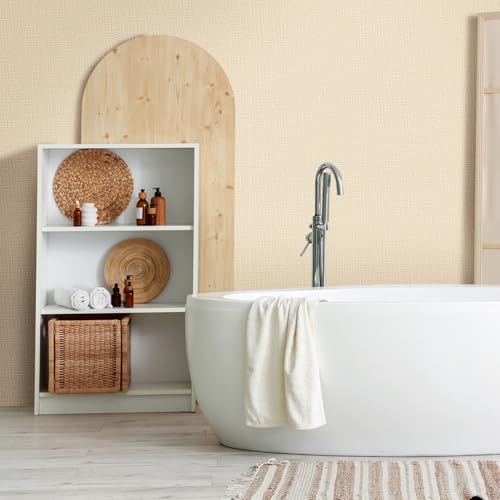 WADILE Grasscloth Peel and Stick Wallpaper 15.7in x 196.8in, Textured Contact Paper for Cabinets, Faux Linen Wall Paper Pull and Stick, Fabric Vinyl Wallpaper Self Adhesive Beige - color: Beige, size: 15.7" x 196.8"