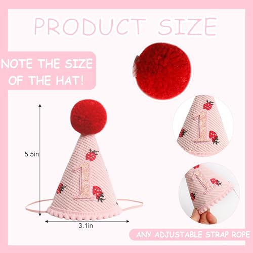 KOJIN 1st Birthday Hat for Baby Girl/Boy - First Birthday Decorations, Cake Smash Photo Prop - color: Red