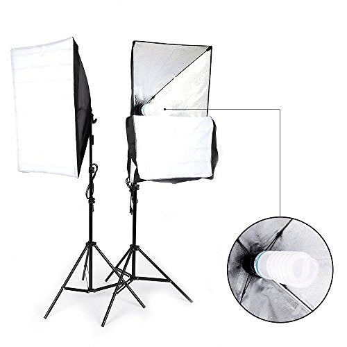 Photography Softbox Lighting Kit, YouTube Starter Kit, Photo Equipment Soft Studio Light with Light Stands and Convenient Carry Bag (with 2 softbox Light)